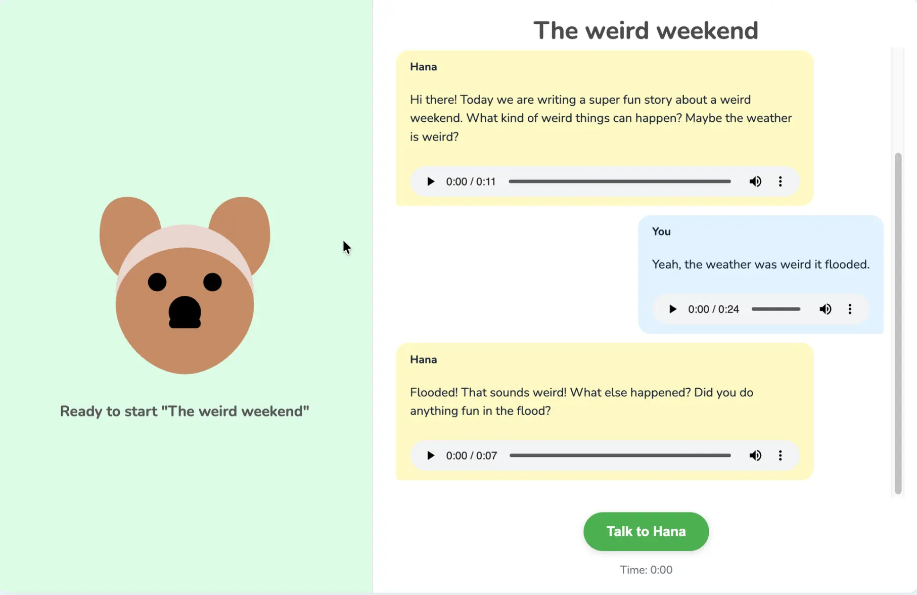 Hana Speaking is live and conversationl